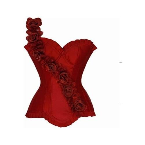 Hot Sale Women Body Shaper Bustier Tight Show Slim Sexy Flower Waist Corset Sexy one shoulder corset