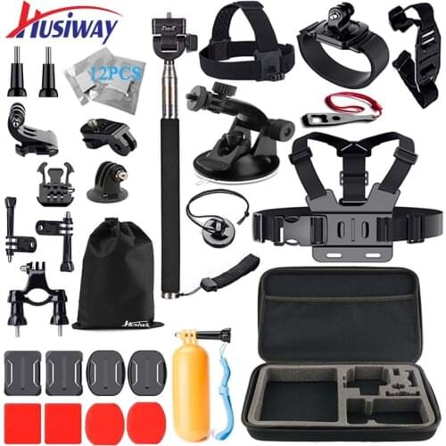 Husiway Accessories kit for Gopro Hero 6 5 4 Session, Bundle for Yi 4K, Campark, Akaso, Eken, Gitup Camera 16