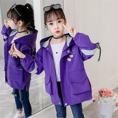 Jacket For Girls Solid Color Windbreaker For Girls Spring Autumn Children Jacket Teenage Kids Girls Clothes 6 8 10 12 14