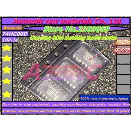 Aoweziic 2017+ 100% new imported original 74HC00 74HC00D SOP-14 NAND gate 2 input logic chip