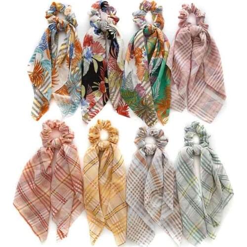 Korean Sweet Hair Rope Ties For Girls Women Ponytail Holder Hair Rings Hair Accessories New Knotted Plaid Elastic HairBands