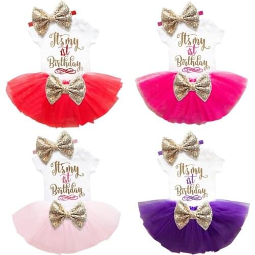 Baby Girls Dresses 12 Months Birthday Party Outfits Toddler My First Christmas Christening Gown Princess Costume Infant Clothes