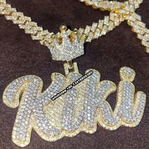 OTIY 2021 Customized Pass Diamonds Tester Full With VVS Moissanite Diamond HipHop Iced out Letter Pendant Jewelry