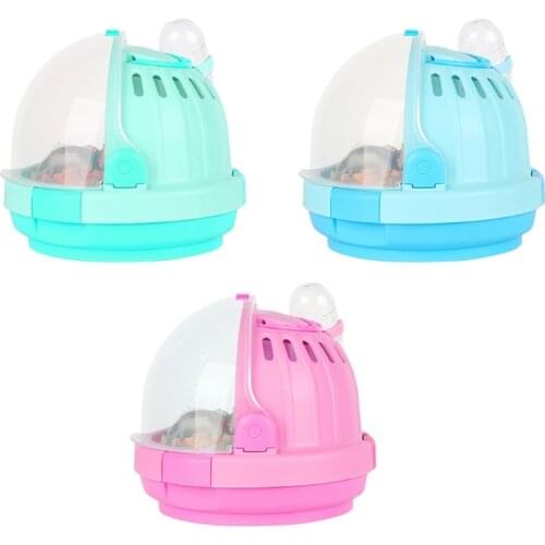 Small Pet Handheld Hamster Cage Portable Travel Carrier Outdoor Carrying Case with Water Bottle for Guinea Pig Hedgehog