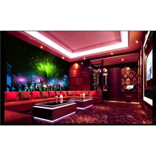 Custom photo wallpapers 3d murals wallpaper for walls 3 d Dark night green light firefly dancer ktv decoration background wall