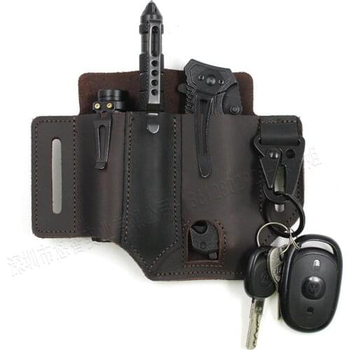 Waist Tool Bag Wilderness Survival Waist-mounted EDC Tactical Leather Case Cloth Waterproof Bag Large Capacity Tool Bag
