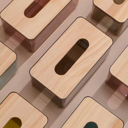 Nordic Simple Creative Tissue Box Home Living Room Tissue Box Facial Tissue Restaurant Napkin Storage Box Ins Transparent