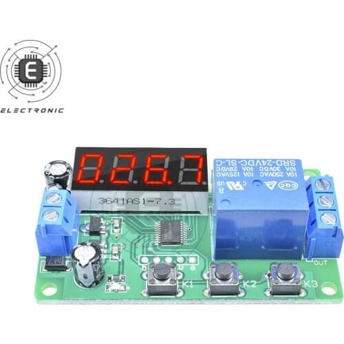 DC 24V Delay Relay 3 Button 4 Digital Tube LED Red Digital Display Cycle Time Timer Delay Switch Moudle