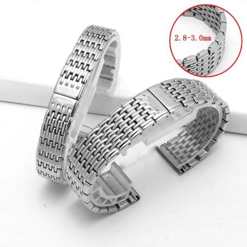 Watch accessories ladies stainless steel strap For Longines stainless steel strap mens sports waterproof silver strap 13mm 18mm