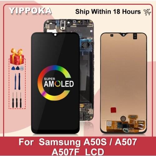 A50S Super AMOLED For Samsung Galaxy A50S A507 A507F Touch Screen Digitizer Display Assembly Parts For Galaxy A50S Display