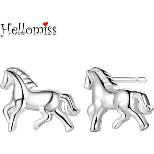 Silver 925 Stud Earrings for Women Animal Horse Earring Fashion Brand Jewelry Piercing Ear Cartilage Earring Brincos Feminina