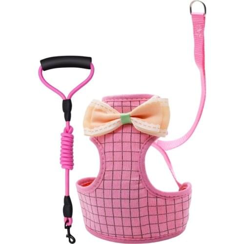 Pet Supplies Dog Harness Leash Collar Set Adjustable Soft Cute Dog Harness for Small Medium Pet Collar Leash