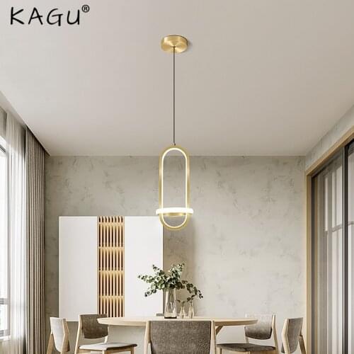 Modern Minimalist Bedside Chandelier New Long-Line LED Chandelier Nordic Minimalist Black Gold Bedroom Shop Chandelier