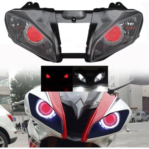 Motorcycle Headlight Assembly LED Red Demon Eyes DRL HID Projector Conversion Headlamp Low High Beam For Yamaha YZF R6 2008-2015