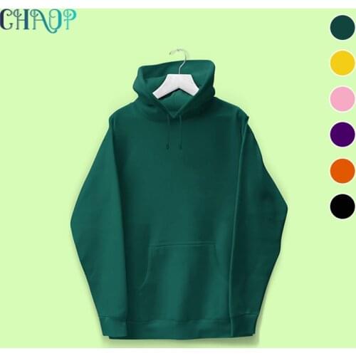 CHAOP Hoodies Sweatshirts Men Woman Fashion Solid Color High Quality Autumn Winter Fleece Hip Hop Hoody Male Brand Casual Tops
