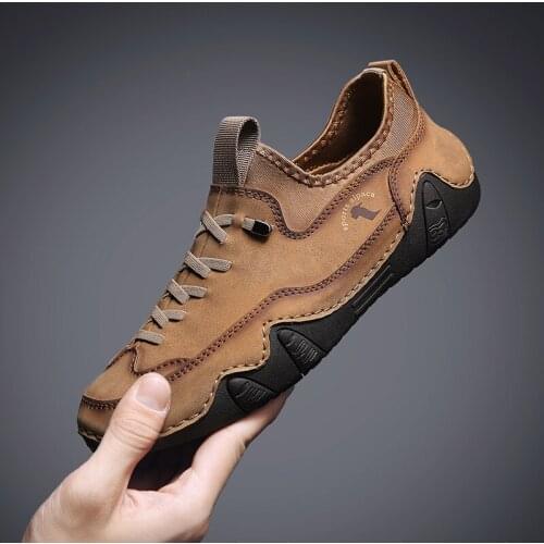 Y167 Mens Casual Leather Shoes Microfiber slip-on Round Head Loafers Fashion Male Driving Handmade Soft Sapato Moccasins Homme