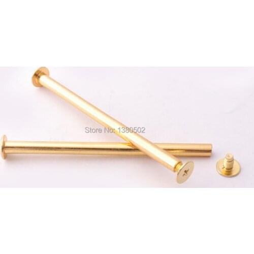 10pcs/lot Gold Color82*10mm Screw rivets Book nail Fastening Screws for handbag scrapbook Diy Hardware Accessories