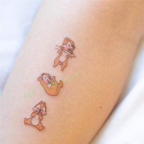 Waterproof Temporary Tattoo Sticker Cute yellow mouse cartoonTatto Flash Tatoo Fake Tattoos for Kids Men Women