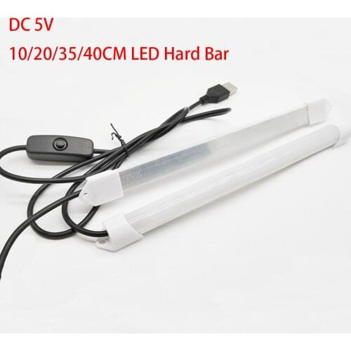 High Brightnes 10/20/35/40cm SMD 5630 LED Hard Bar Light USB Powered DC5V Rigid Strip lights LED Under Cabinet Wardrobe light