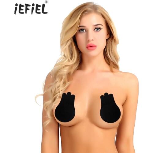 1Pair Self Adhesive Bra Pad Reusable Silicone Lift Up Breast Petal Nipple Cover Invisible Push Up Bra Pads for Women Party Dress