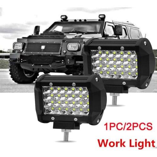 1PC/2PCS 12V 24V LED Bar Offroad Spot Flood Combo 72W 4x4 LED Combo Work Light Bar for Work Driving Offroad Boat Tractor Truck