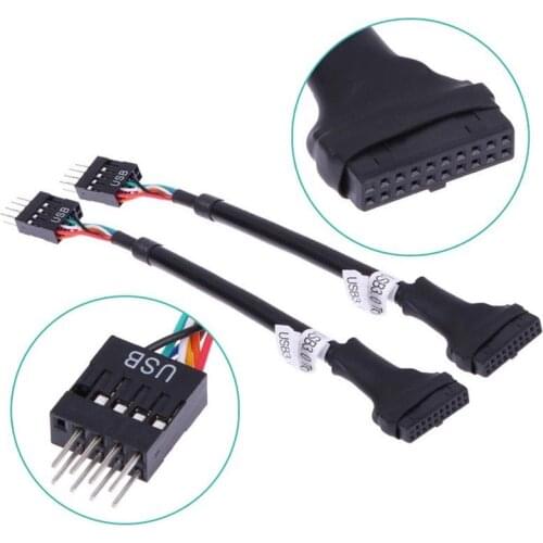 1PC USB 3.0 20-Pin Male To USB 2.0 9-Pin Motherboard Header Female Adapter Cable New Hot