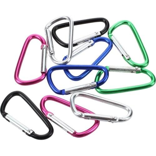10 Multicolor D Carabiner Camp Spring Snap Clip Hook Keychain Keyring Climbing