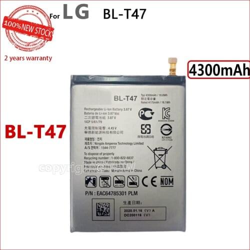 100% Genuine BL-T47 Battery for LG BL T47 4300mAh Mobile Phone Original Batteries