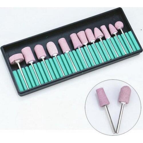 12Pcs/Set Nail Drill Bit High Strength Sandblasting Quartz Manicure Quartz Scrub Stone Buffers Nail Art Tool for Home Use