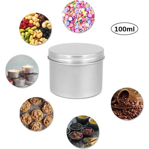 24/48/96pcs 100ml Storage Refillable Bottle Aluminum Empty Candle Jars With Lid Storage Jar Refillable Candle Jar Containers