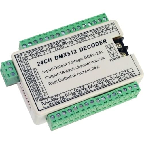 24 Channel Dmx Decoder Dimmer Controller DMX 512 RGB Controller Dmx Led Controller Diy Dmx512 Dimmer