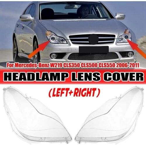 2X Car Front Headlight Lens Cover for Mercedes Benz W219 CLS350 CLS500 CLS550 2006-2011 A2198202961 A2198203061