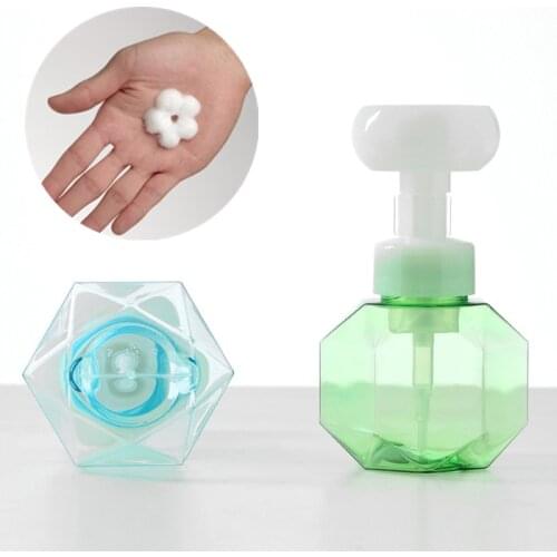 300Ml Portable Soap Dispensers Flower Shape Foam Soap Bottle Foaming Pump Empty Bottle Shampoo Shower Gel Refillable Bottle 1PC
