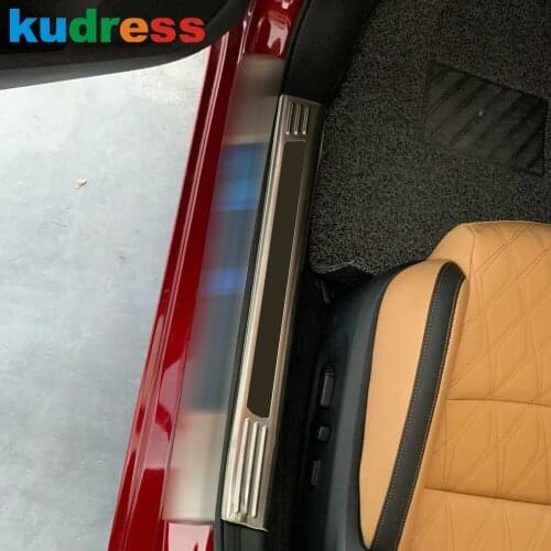 For Nissan Sentra Bluebird Sylphy Almera 2020 2021 Stainless Steel Inner Door Sill Scuff Plate Cover Trim Car Accessories 4pcs