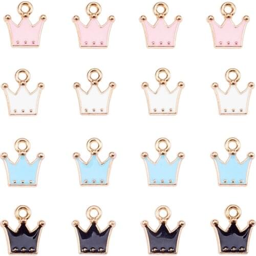 40Pcs Crown Metal Alloy Pendants Enamel Charms Pendants for Jewelry Making DIY Earrings Necklaces Handmade Accessories