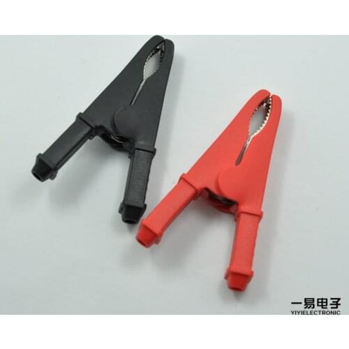75mm Fully Closed Safety Jacket Test Clamp Copper Alligator Clip Car Battery Crocodile Clip Banana Plug 50A High Quality 4 pairs