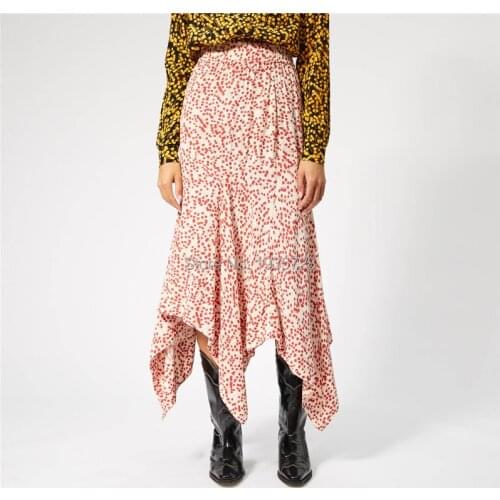Asymmetric Floral Print Midi Long Skirt - 2019 Spring Summer Women Stylish Skirt