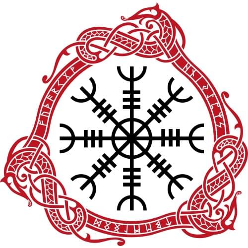 B0709# Self-adhesive Decal Aegishjalmur Awe Viking Symbol Car Sticker Waterproof Auto Decors on Bumper Rear Window Motorcycle