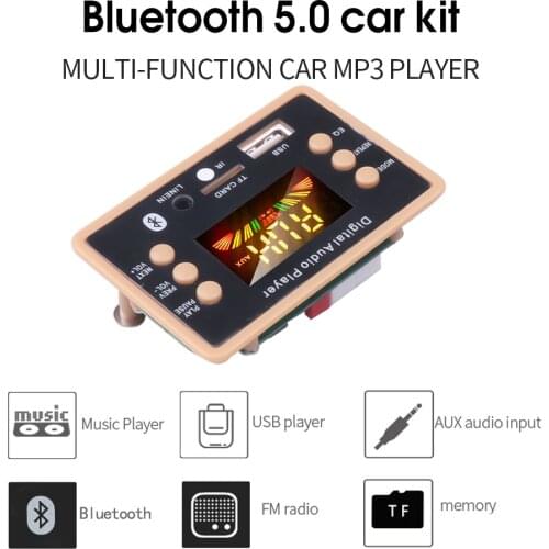 Wireless 5V 12V Bluetooth 5.0 MP3 Decoder Board Module AC6926 Chipset FM Radio Module MP3 FLAC WMA WAV For Car Kit