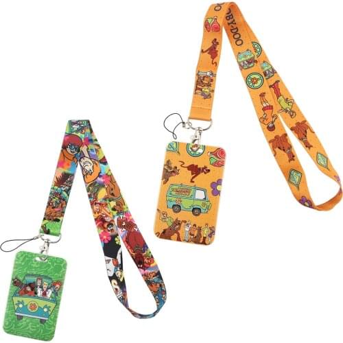BG682 Movies Dog Cartoon Funny Animal Work Card Holder With Lanyard Credit Card Bus Holder Identity With Neck Strap