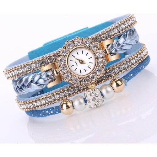 Women Watches bracelet watch ladies Fashion Vintage Weave Wrap Quartz Wrist Watch Bracelet For Ladies relogio feminino Clock