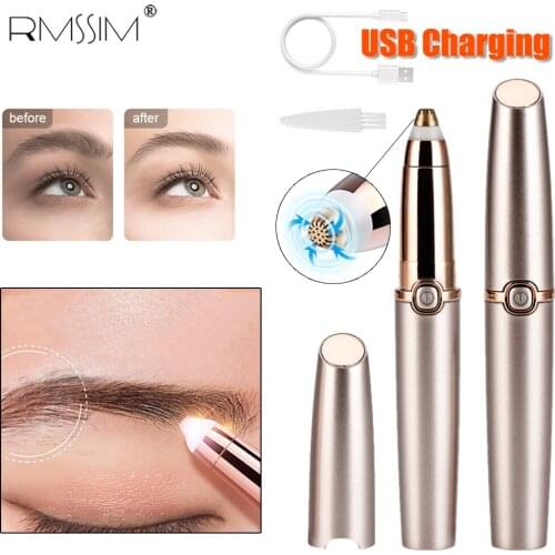 2020 Electric Eyebrow Trimmer Women Mini Eyebrow Shaver Instant Painless Face Brows Hair Remover Epilator Portable Razors
