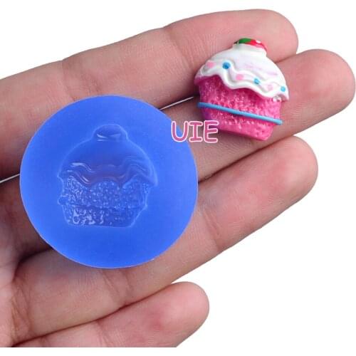 GYL601U 18.0mm x 17.2mm Mini Cupcake Silicone Mold Fondant Cake Decoration Candy Resin Clay Earrings Necklace Craft Soap Candle