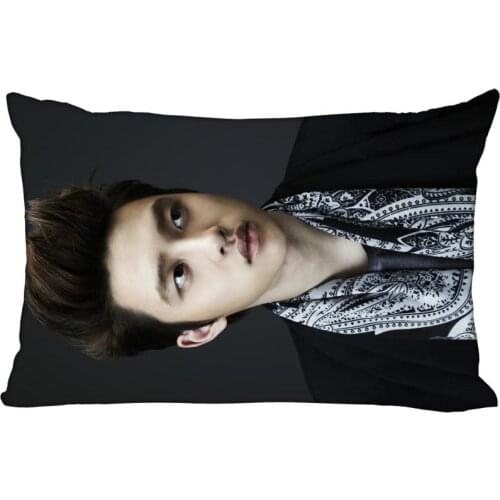 Hot KPOP EXO D.O. Pillowcase two sides Printed Satin Pillowcases Zipper Rectangle Pillow Cover Custom your image more size