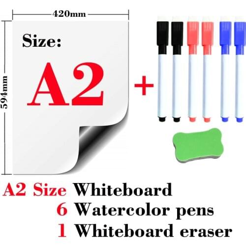 A2 Size Magnetic Whiteboard Fridge Presentation Boards School Home Kitchen Message Boards Writing Sticker Dry Erase White board