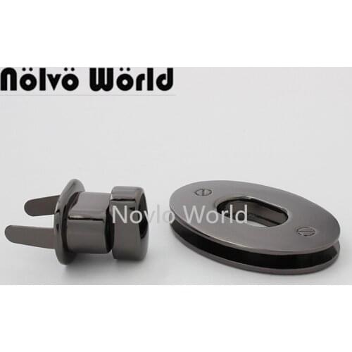 Nolvo World 2-10 pieces 49*32mm Gun black turn lock bag clasps purse accessories parts