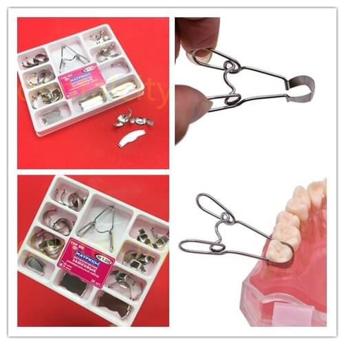 No.1.330 Dental Matrix with Springclip Contoured Metal Matrices sectional matrix Full kit for Teeth Replace Dentsit Tools
