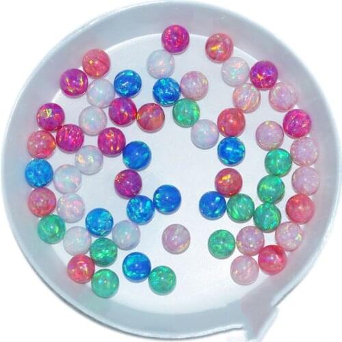 Polymer impregnated synthetic opal white/green/blue/yellow round rainbow for DIY jewelry making loose beads FPPJ wholesale