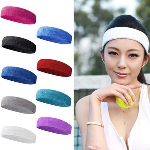 1Pc Women Men Cotton Sweatband Headband Sport Yoga Gym Running Stretch Hair Head Band Cycling Wide Head Prevent Sweat Band