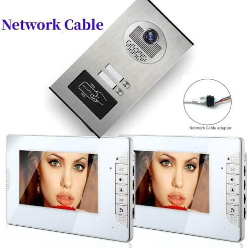 Apartment 7'' Wired Video Door Phone Visual Video Intercom Speakerphone IR Night Vision Camera Doorbell Intercom System